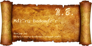 Móry Bodomér névjegykártya