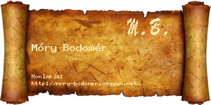 Móry Bodomér névjegykártya