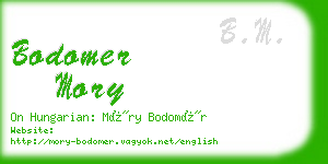 bodomer mory business card
